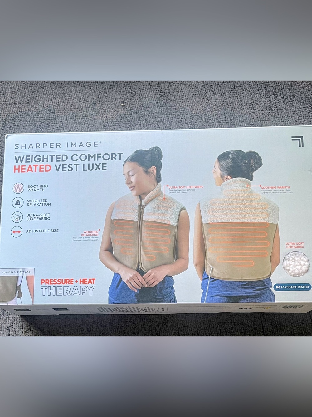 Sharper Image Heated Vest Luxe Weighted Comfort